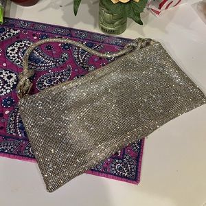 Express metallic gold crystal purse.  Like new